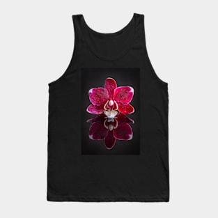 Pink Orchid Reflection with Raindrops Tank Top
